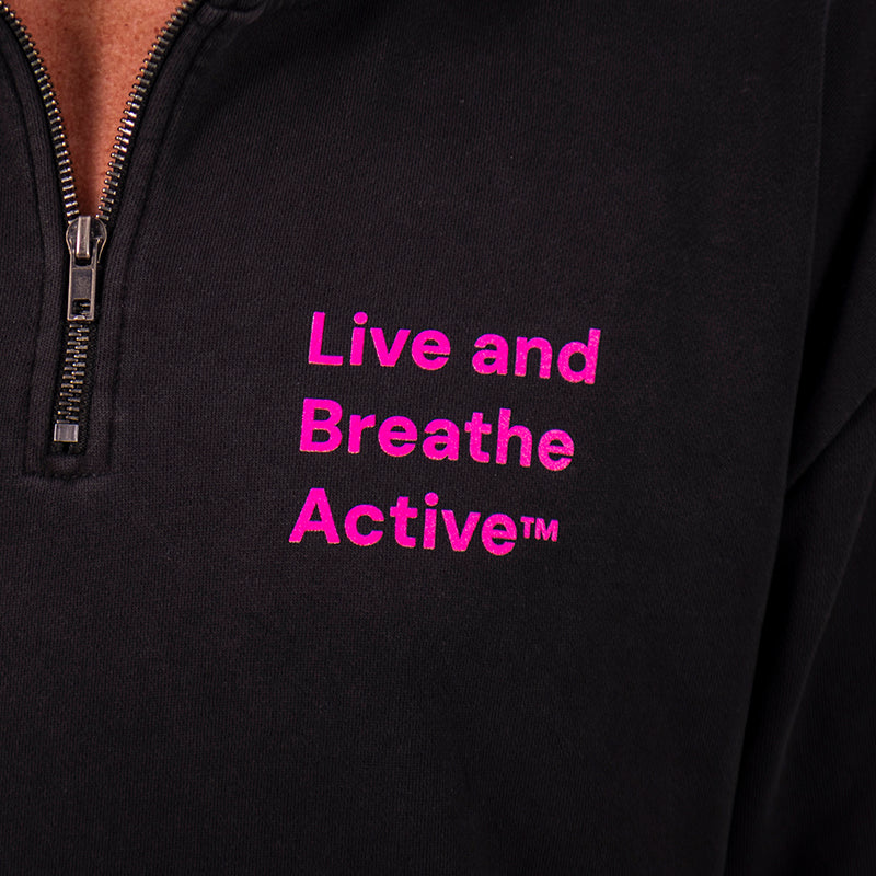 The 'Slog' Half Zip - Women's Black Faded