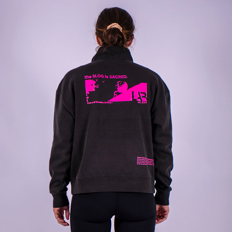 The 'Slog' Half Zip - Women's Black Faded