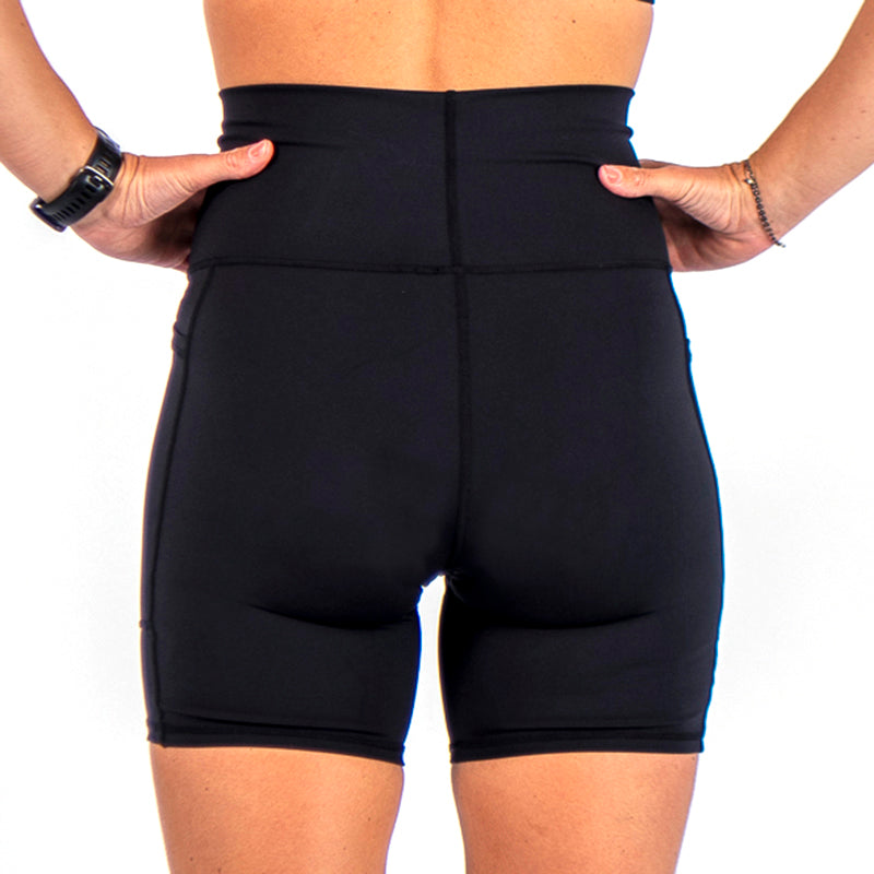 High Waist Seamless Mid-Thigh Run Shorts - Blue