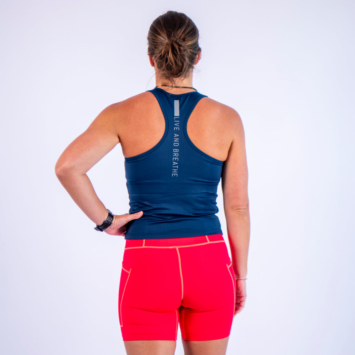 Navy Women's 2-in-1 Run Singlet