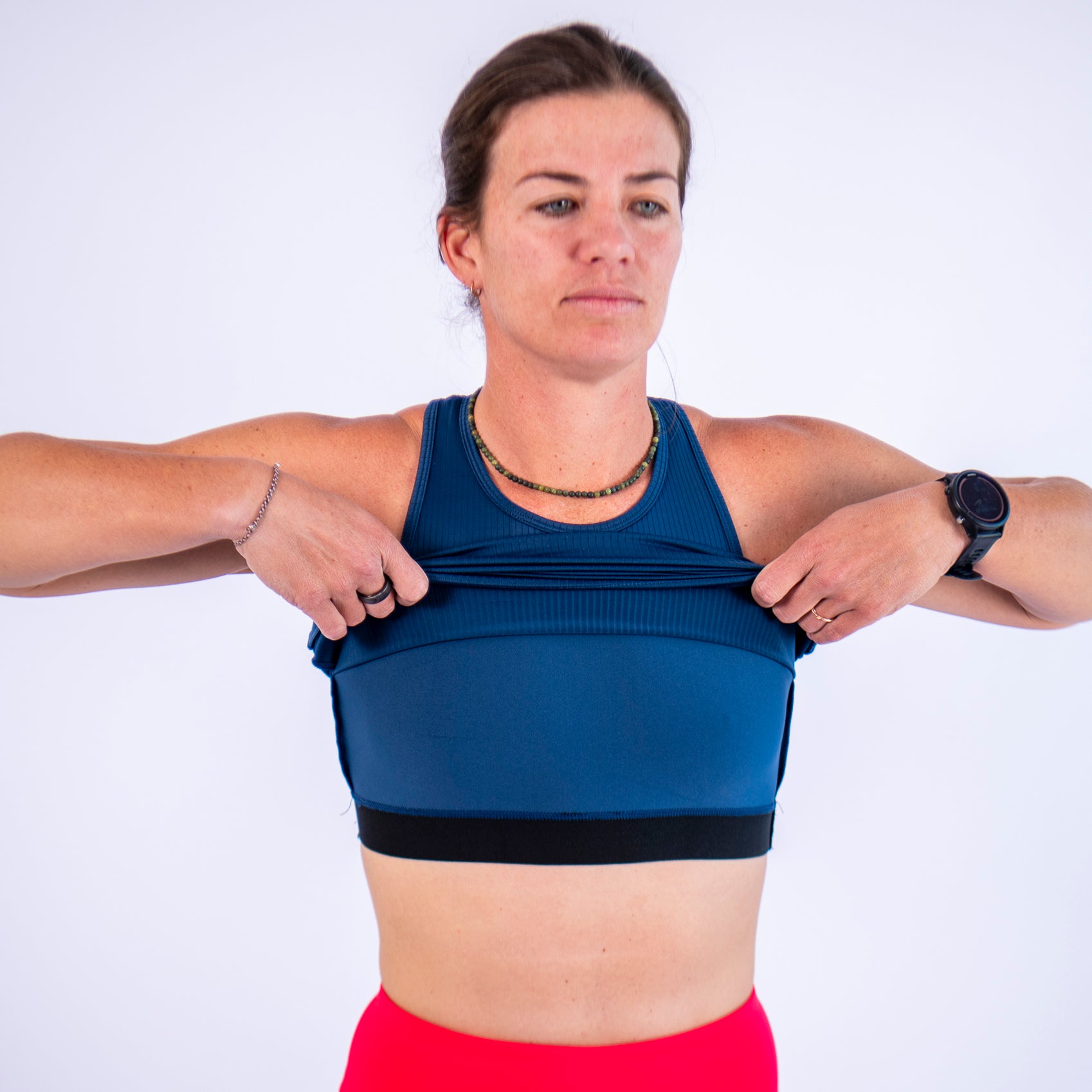 Navy Women's 2-in-1 Run Singlet