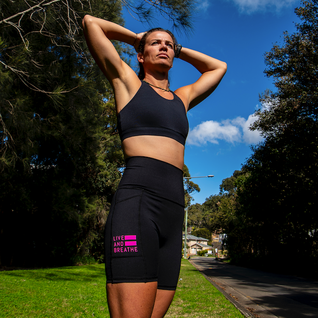 High Waist Seamless Mid-Thigh Run Shorts - Pink