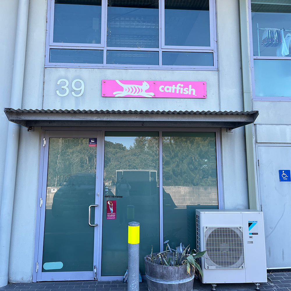 Front of the Catfish Designs building